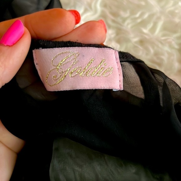 Pretty Silky & Off Shoulder Sheer Blouse Sz S - Picture 15 of 15